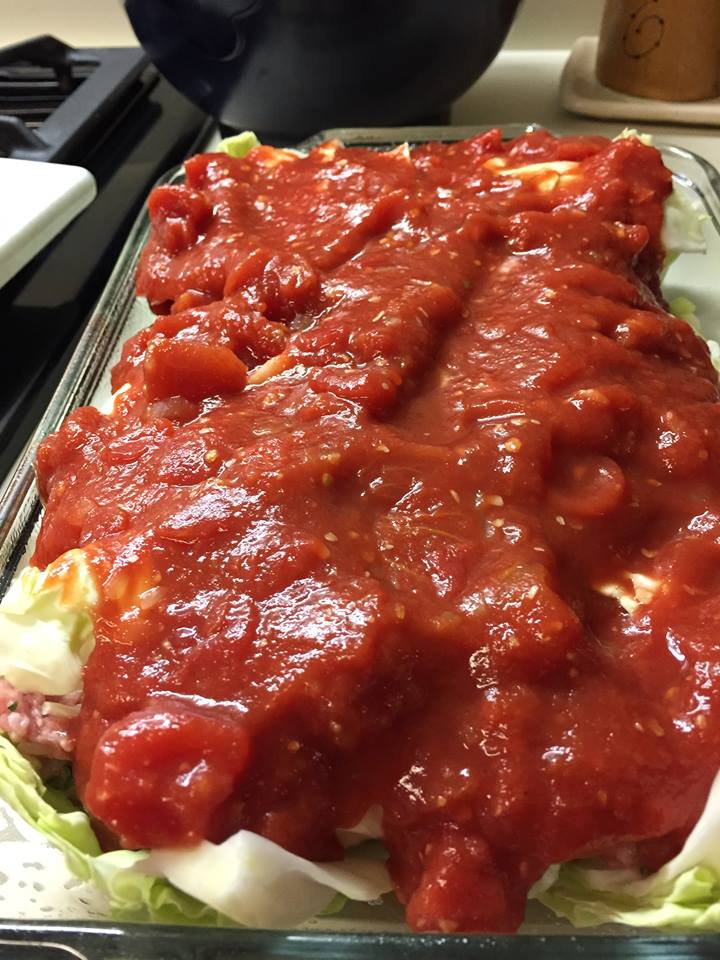 Unstuffed Cabbage Ready for the Oven